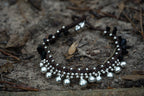 Silver Bell Boho Anklet White Beaded Ankle Bracelet - Che Cose Belle