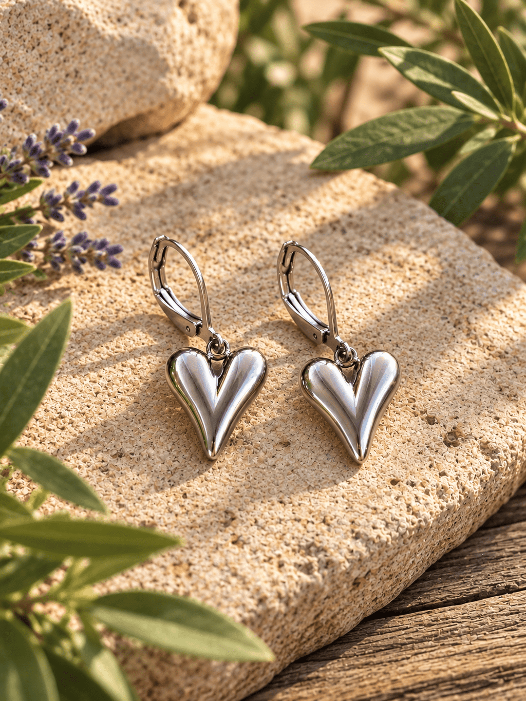 SILVER HEART EARRINGS - Che Cose Belle