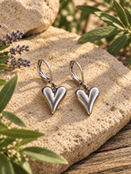 SILVER HEART EARRINGS - Che Cose Belle