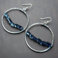 Silver Hoop Black Tourmaline - Bohemian | Handmade by Blackbird & Sage - Che Cose Belle
