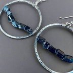 Silver Hoop Black Tourmaline - Bohemian | Handmade by Blackbird & Sage - Che Cose Belle