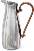 Silver Stainless Steel Water Pitcher, Leather Handle - Che Cose Belle
