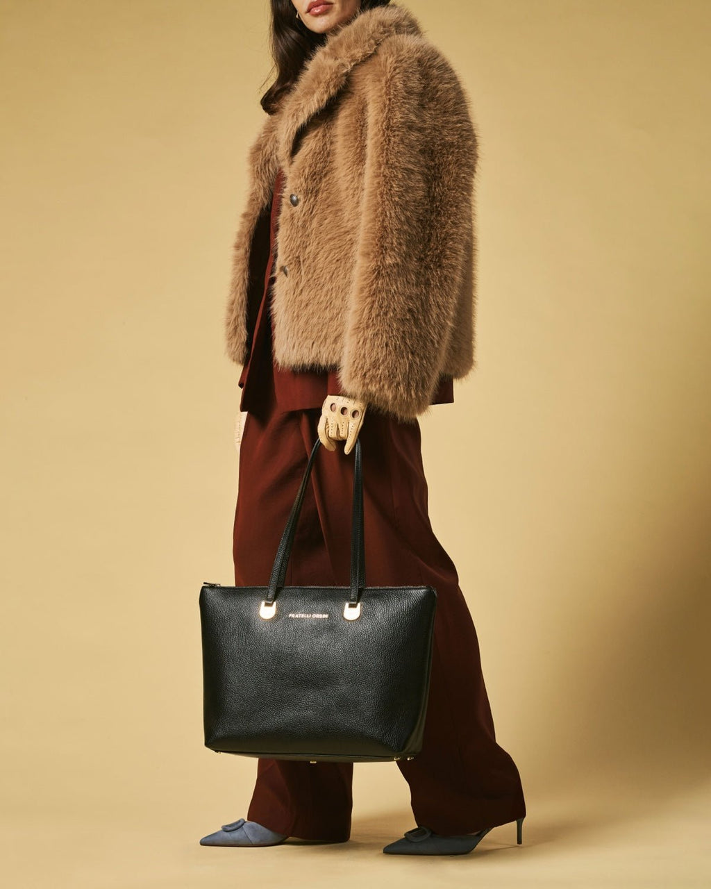 Simona (black) - Italian calf leather women's shoulder bag - Che Cose Belle