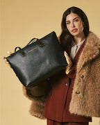 Simona (black) - Italian calf leather women's shoulder bag - Che Cose Belle
