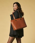 Simona (cognac) - Italian calf leather women's shoulder bag - Che Cose Belle