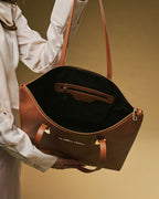 Simona (cognac) - Italian calf leather women's shoulder bag - Che Cose Belle