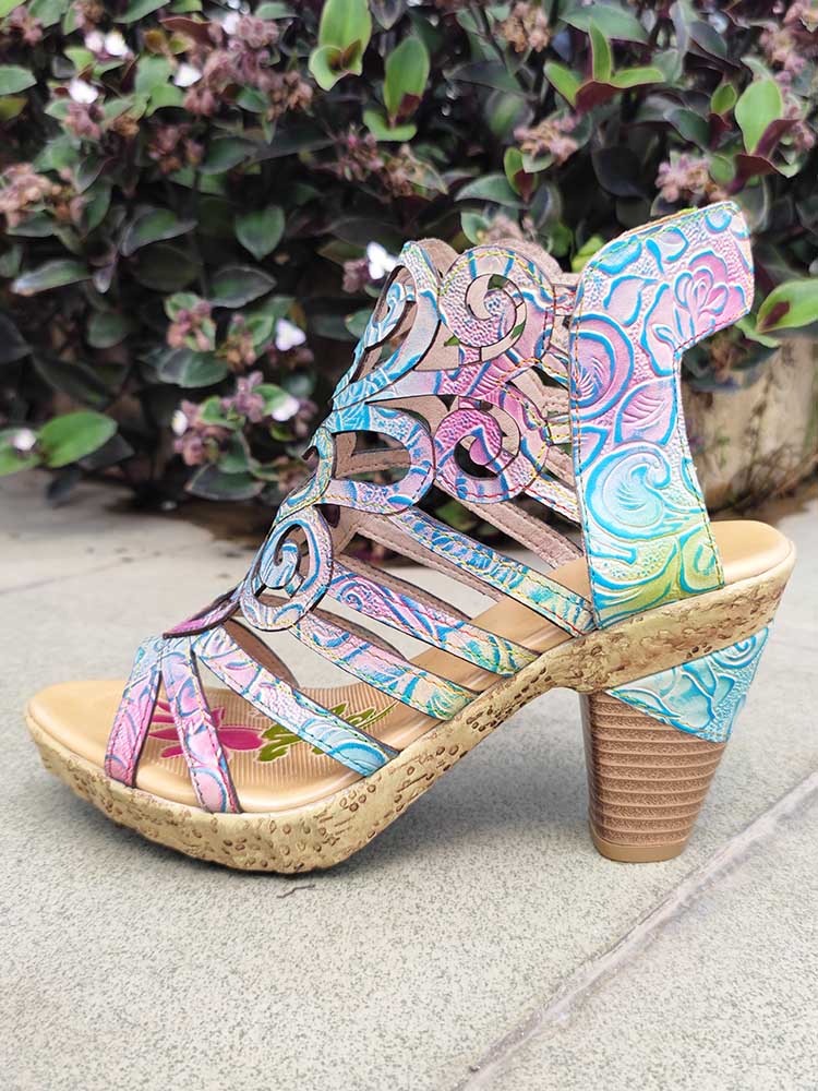 Simone Hand-painted Leathe Sandals - Che Cose Belle