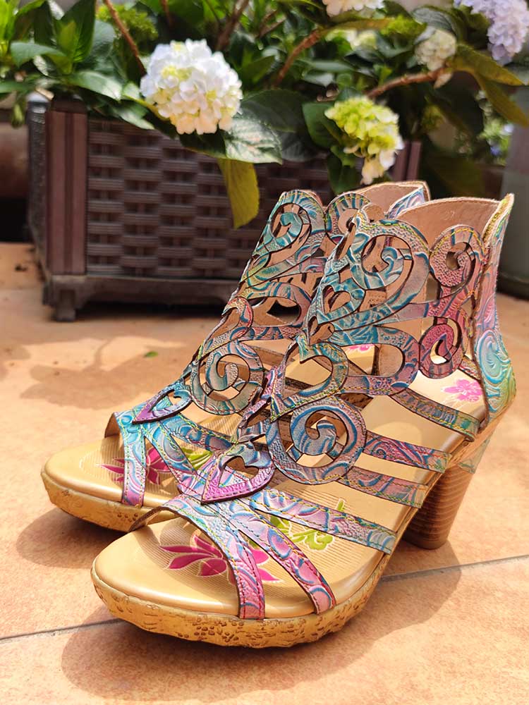 Simone Hand-painted Leathe Sandals - Che Cose Belle