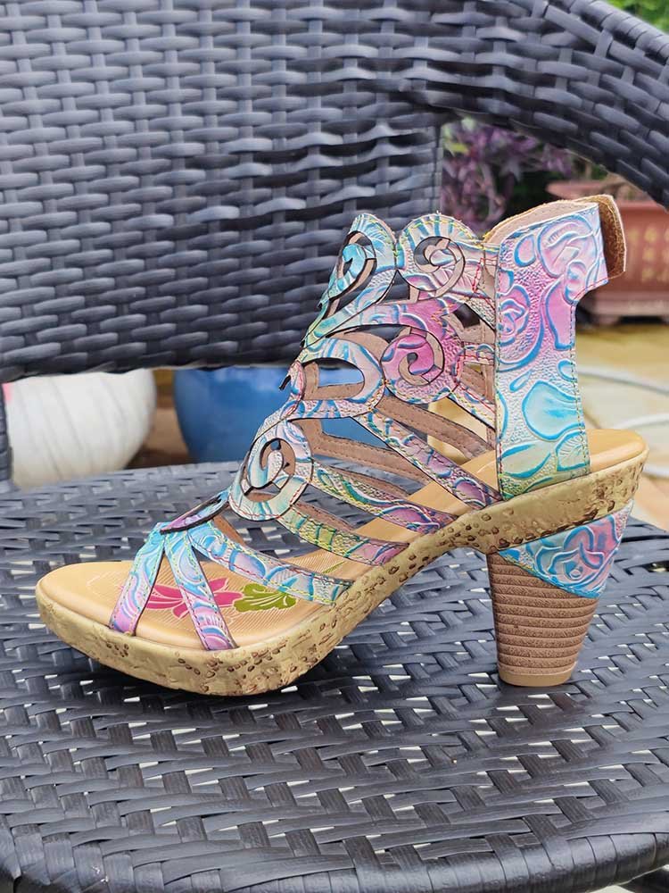 Simone Hand-painted Leathe Sandals - Che Cose Belle