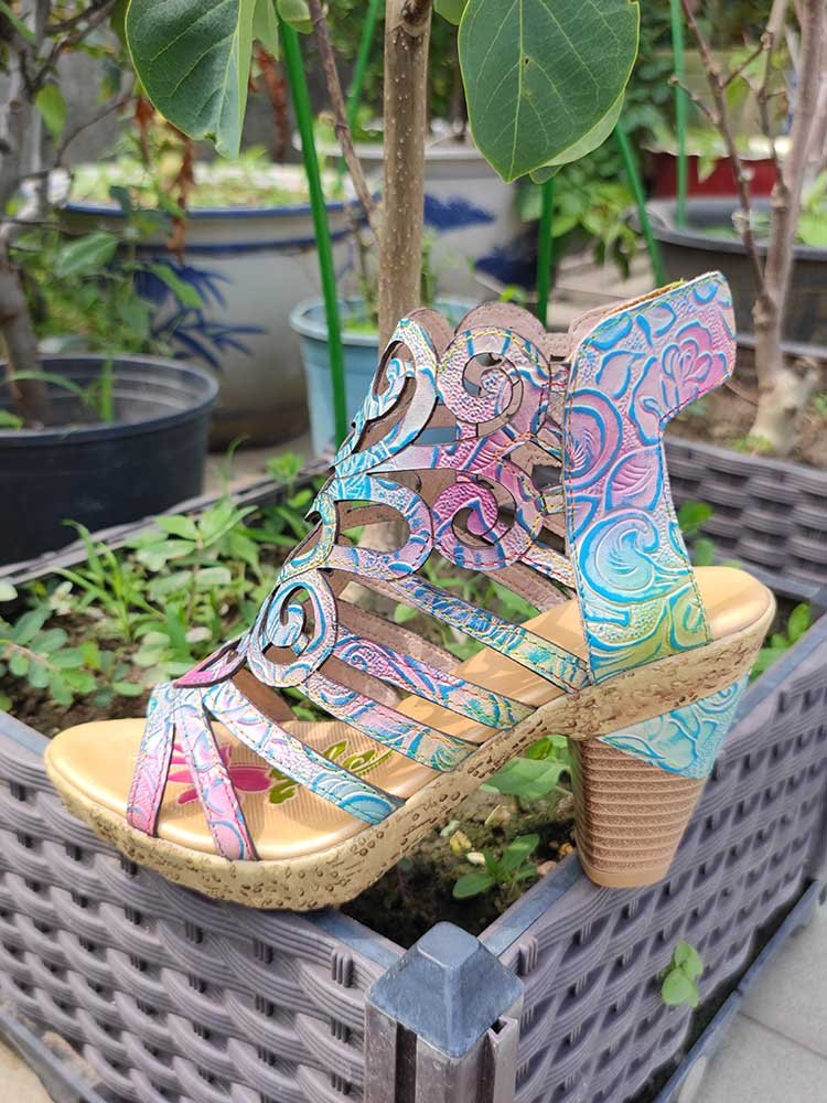 Simone Hand-painted Leathe Sandals - Che Cose Belle