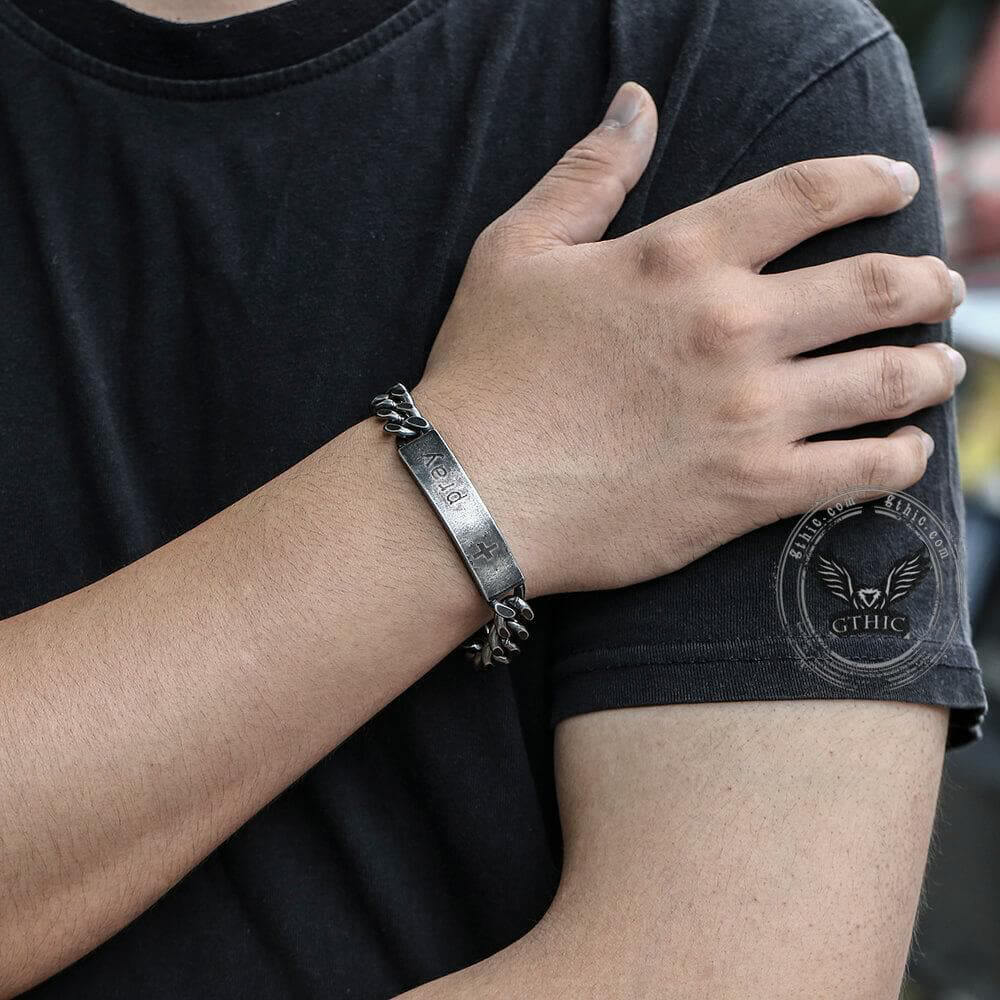 Simple Cross Prayer Men's Bracelet - Che Cose Belle