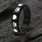 Simple Heart Dog Paw Stainless Steel Spinner Ring - Che Cose Belle