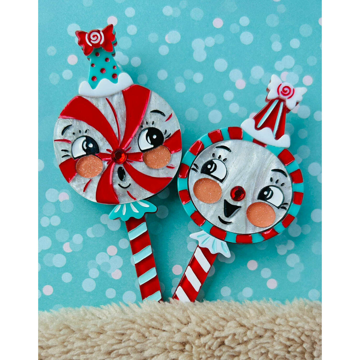 Singing Merrymint Brooch by Johanna Parker x Lipstick & Chrome - Che Cose Belle