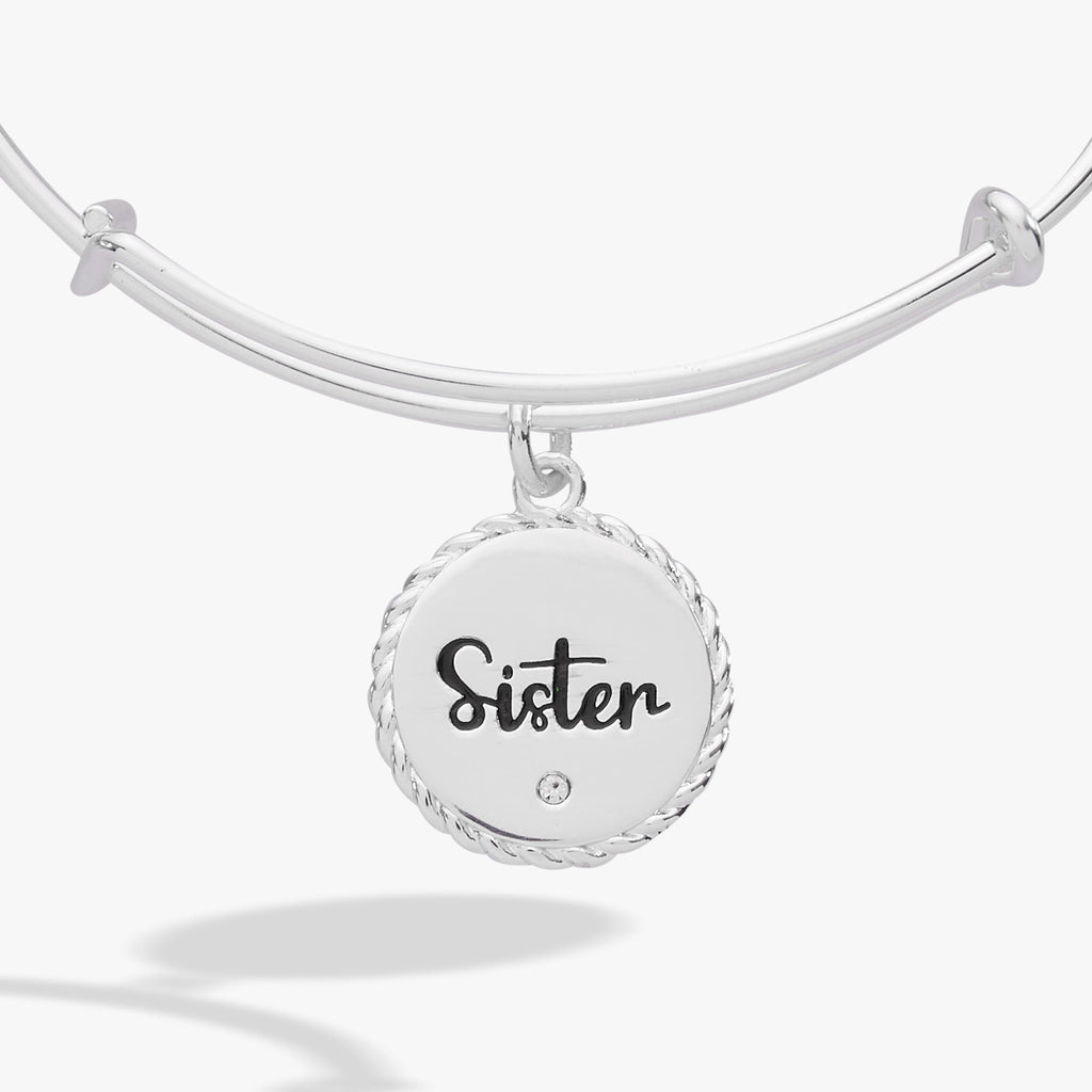 Sister 'Woven Together By Unbreakable Bonds' Charm Bangle - Che Cose Belle