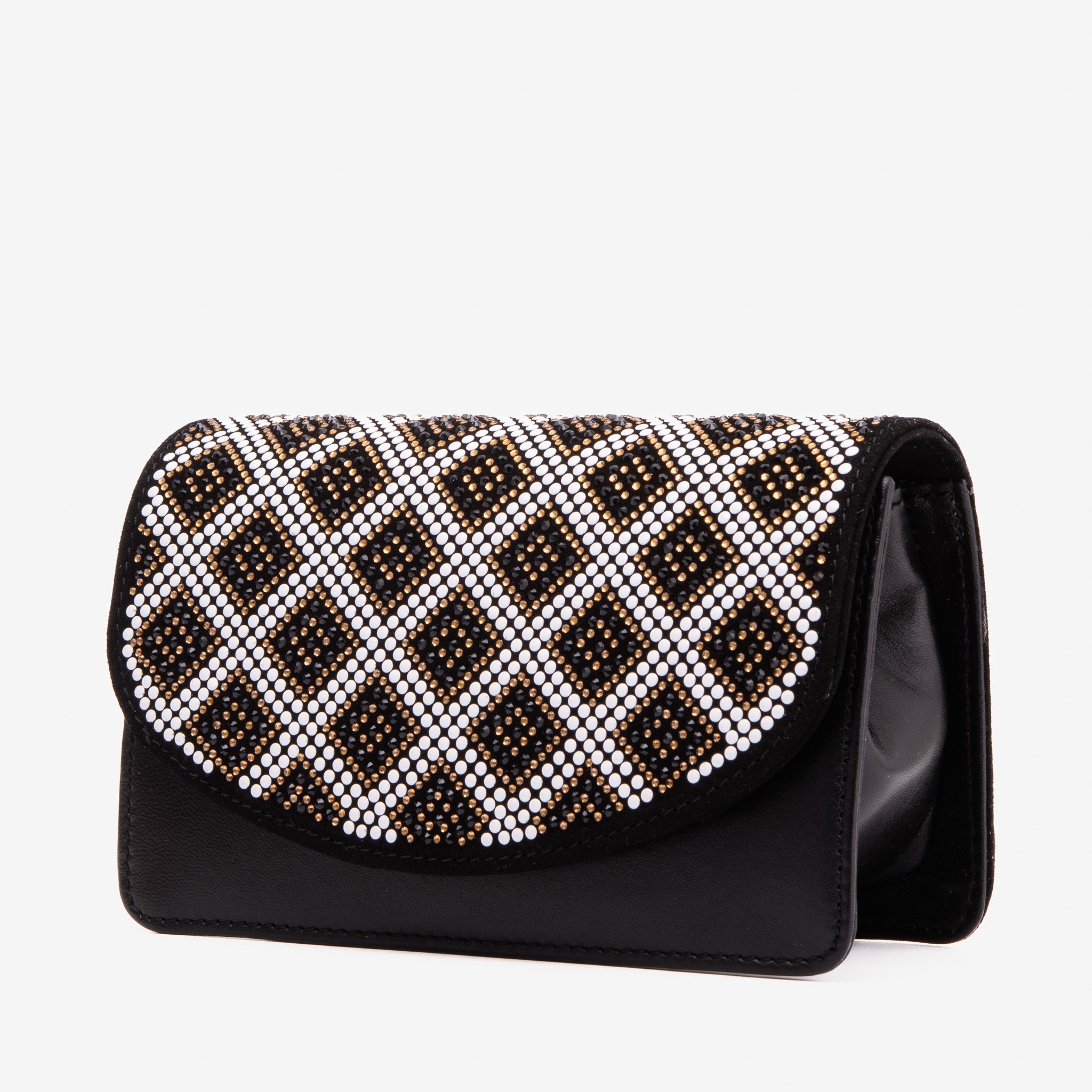 The Nampula Black Glitter Leather Handbag