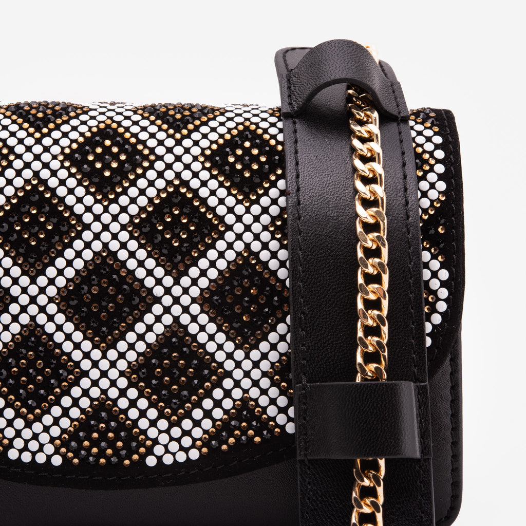 The Nampula Black Glitter Leather Handbag