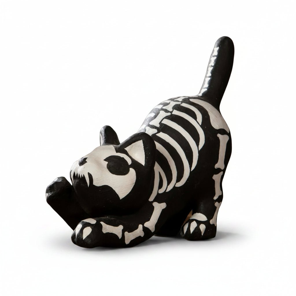 Skeleton Paper Mache Cat | Halloween Decor | Bethany Lowe - Che Cose Belle