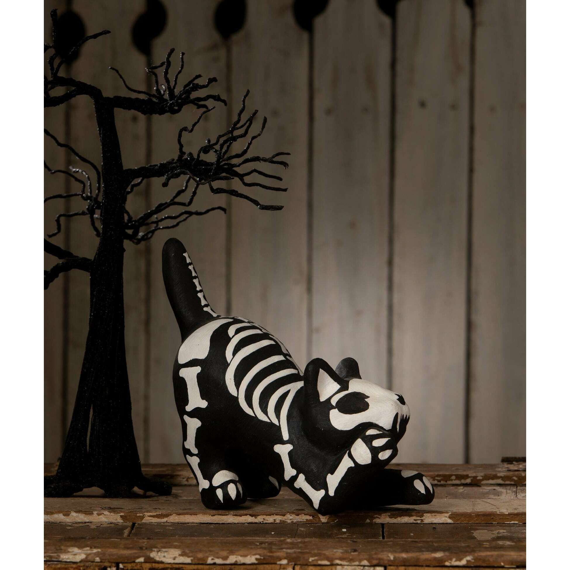 Skeleton Paper Mache Cat | Halloween Decor | Bethany Lowe - Che Cose Belle
