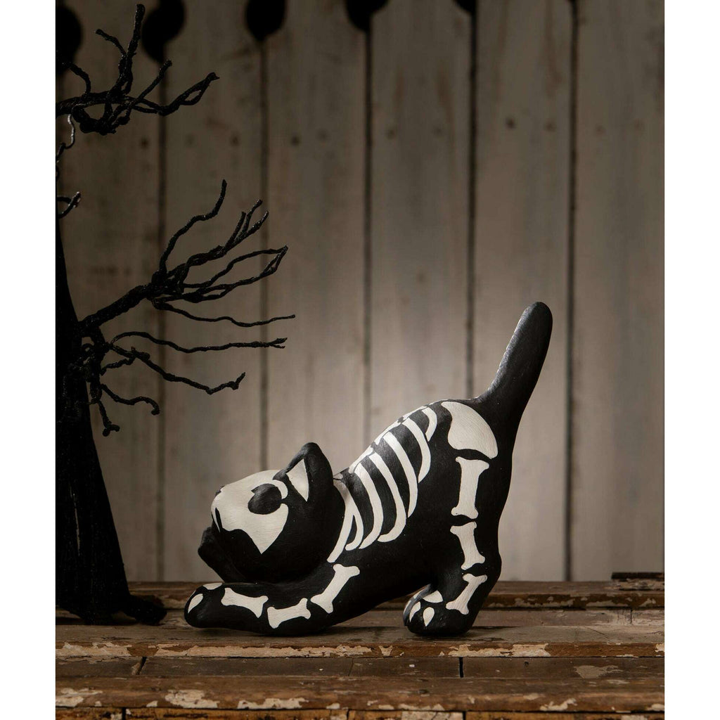 Skeleton Paper Mache Cat | Halloween Decor | Bethany Lowe - Che Cose Belle