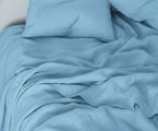 Sky Blue Linen Bed Sheet Set - Che Cose Belle