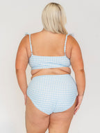 Sky Gingham Ruffle Scoop Bralette - Che Cose Belle