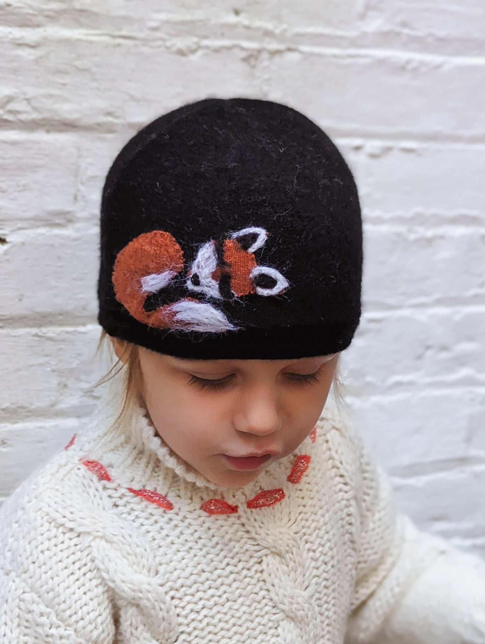 Sleeping Fox Cashmere Hat - Toddler - Che Cose Belle