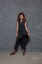 Sleeveless Asymmetrical Tunic Shirt - Che Cose Belle
