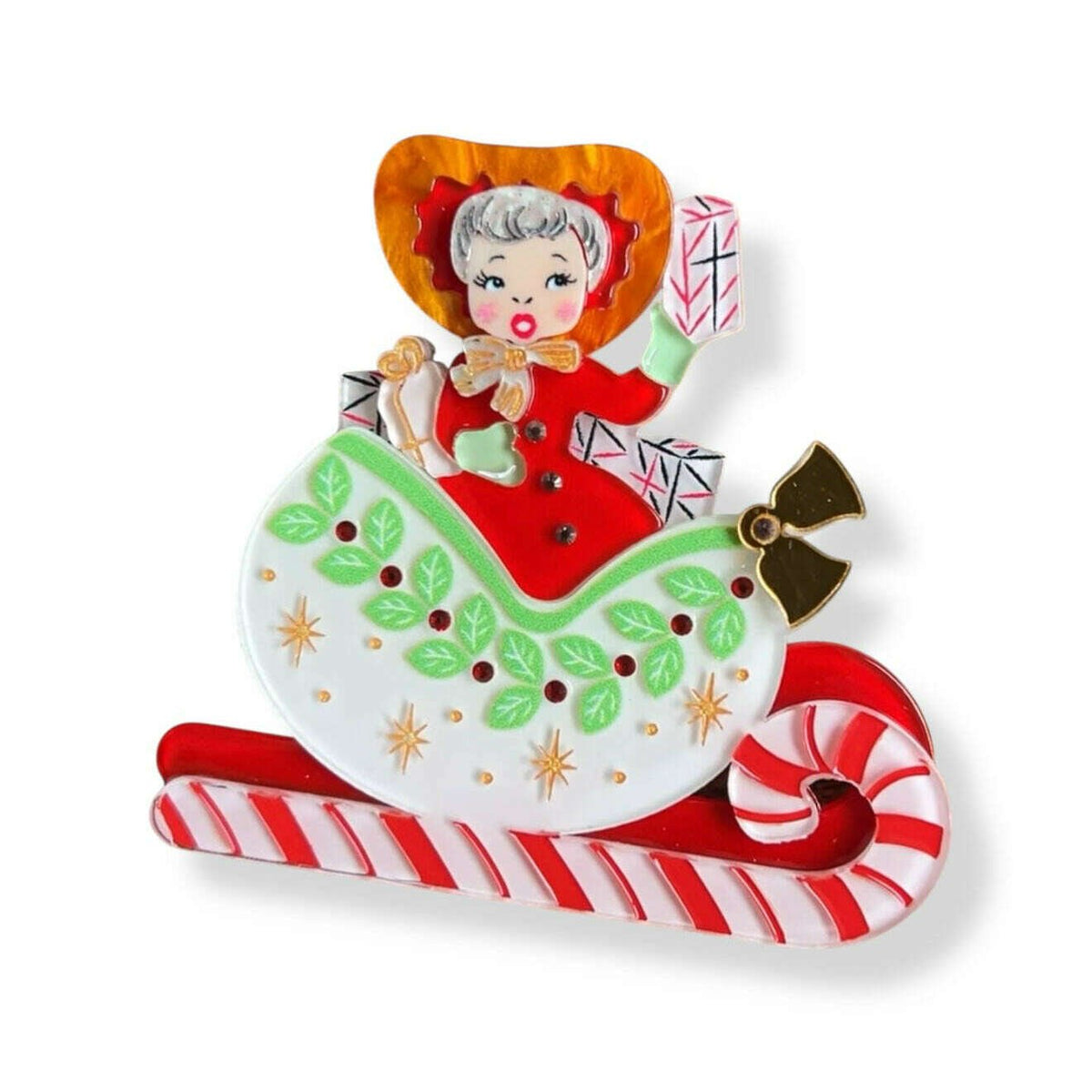 Sleigh All Day Brooch by 50's Vintage Dame x Lipstick & Chrome - Che Cose Belle