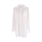 Slub Fabric Shirt-Style Beach Cover-Up ¨C Sun Protection Shirt, Vacation Swimsuit Beach Dress - Che Cose Belle