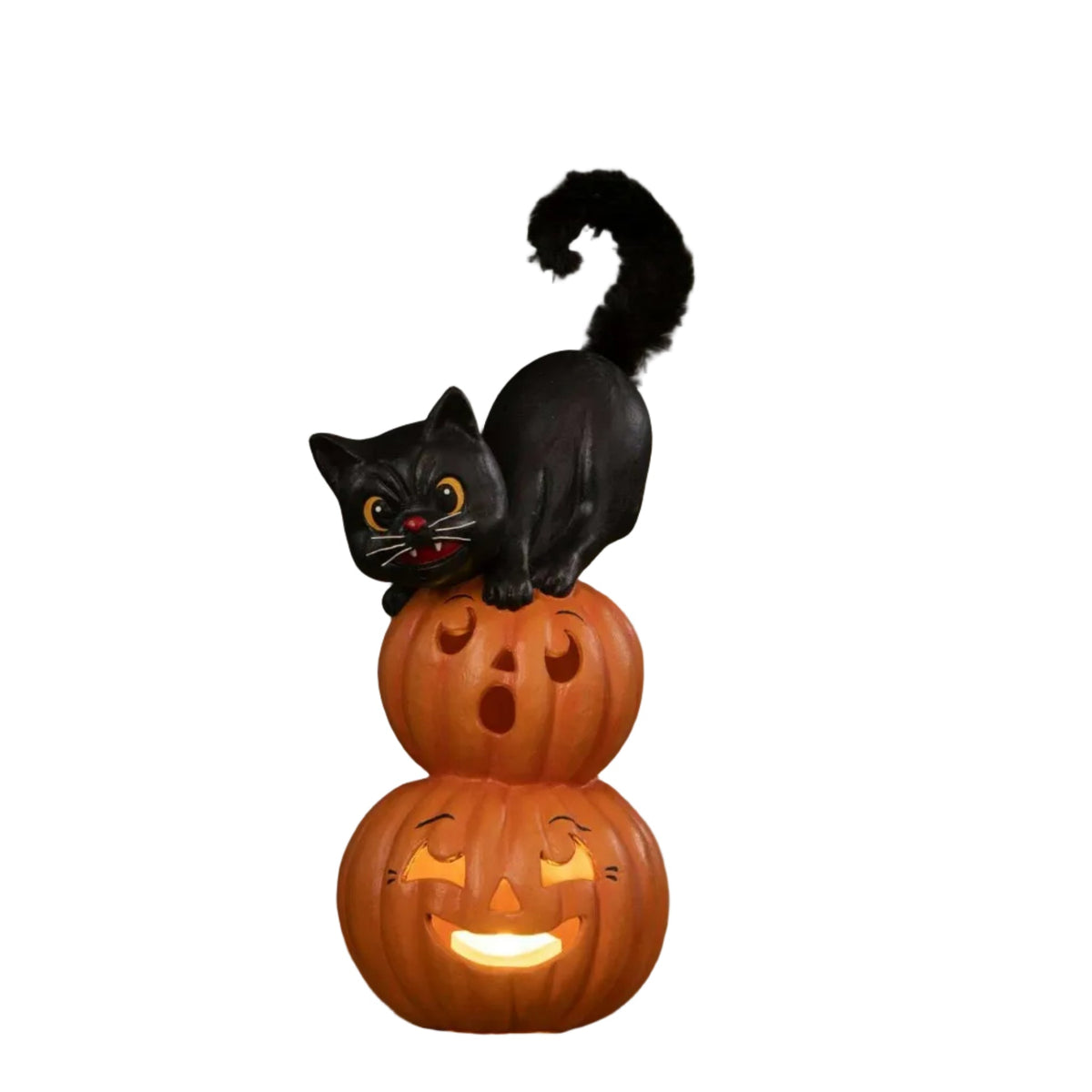 Small Pumpkin Stack Black Cat | Halloween Decor | Bethany Lowe - Che Cose Belle