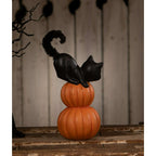 Small Pumpkin Stack Black Cat | Halloween Decor | Bethany Lowe