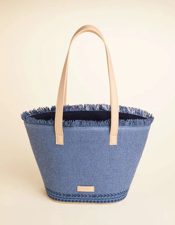 Small Tote Ogeechee Blue Palm Tree Pattern Coastal Handbag - Che Cose Belle