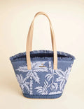 Small Tote Ogeechee Blue Palm Tree Pattern Coastal Handbag - Che Cose Belle