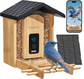 Smart Bird Feeder with Camera for Wild Birds - Identifies 11,000+ Species, Solar Panel Wireless Outdoors Bamboo Birdhouse with Cam, 2K HD Live Video & Instant Alerts - Bird Lover Gifts - Che Cose Belle