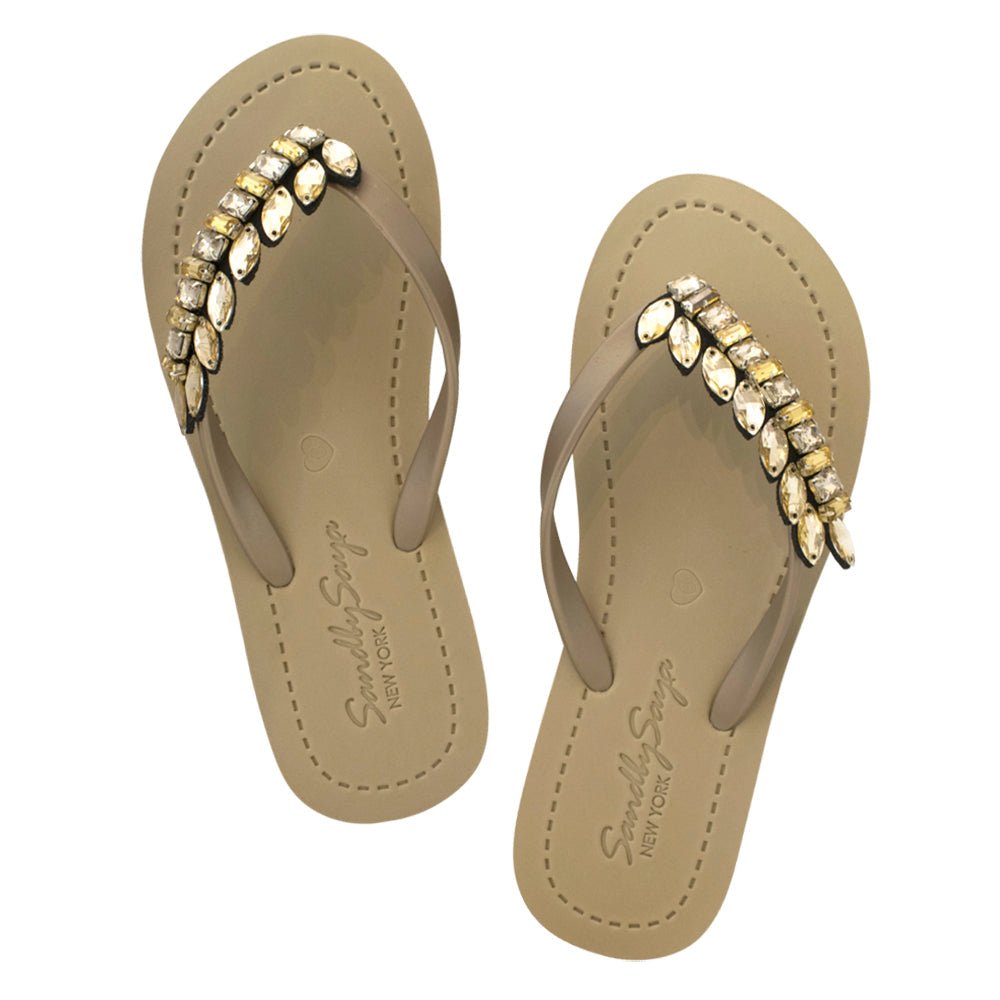 Smith - Rhinestone Flat Flip Flops Sandal - Che Cose Belle