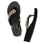 Smith - Rhinestone Mid Wedge Flip Flops - Che Cose Belle