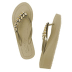 Smith - Rhinestone Mid Wedge Flip Flops - Che Cose Belle