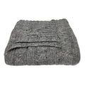 Smoke Gray Alpaca Merino Cable Knit Throw Blanket Cozy Luxury Home Decor