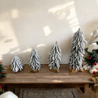 Snow Flocked Artificial Christmas Trees Realistic Mini Holiday Home Decor