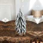 Snow Flocked Artificial Christmas Trees Realistic Mini Holiday Home Decor