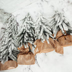 Snow Flocked Artificial Christmas Trees Realistic Mini Holiday Home Decor