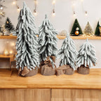 Snow Flocked Artificial Christmas Trees Realistic Mini Holiday Home Decor