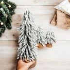 Snow Flocked Artificial Christmas Trees Realistic Mini Holiday Home Decor