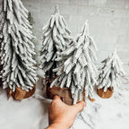 Snow Flocked Artificial Christmas Trees Realistic Mini Holiday Home Decor