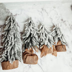 Snow Flocked Artificial Christmas Trees Realistic Mini Holiday Home Decor
