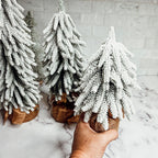 Snow Flocked Artificial Christmas Trees Realistic Mini Holiday Home Decor