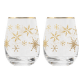 Snowflakes Stemless Wine Glass - Boxed Set of 2 - Che Cose Belle
