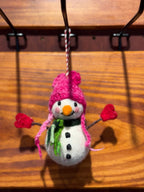 Snowman Ornament with Weaving Hat - Che Cose Belle