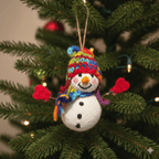 Snowman Ornament with Weaving Hat - Che Cose Belle