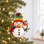 Snowman Ornament with Weaving Hat - Che Cose Belle